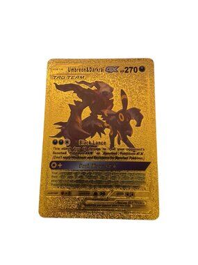 Gold Umbreon & Darkrai GX Style Collectible Card – Fan Art Trading Card